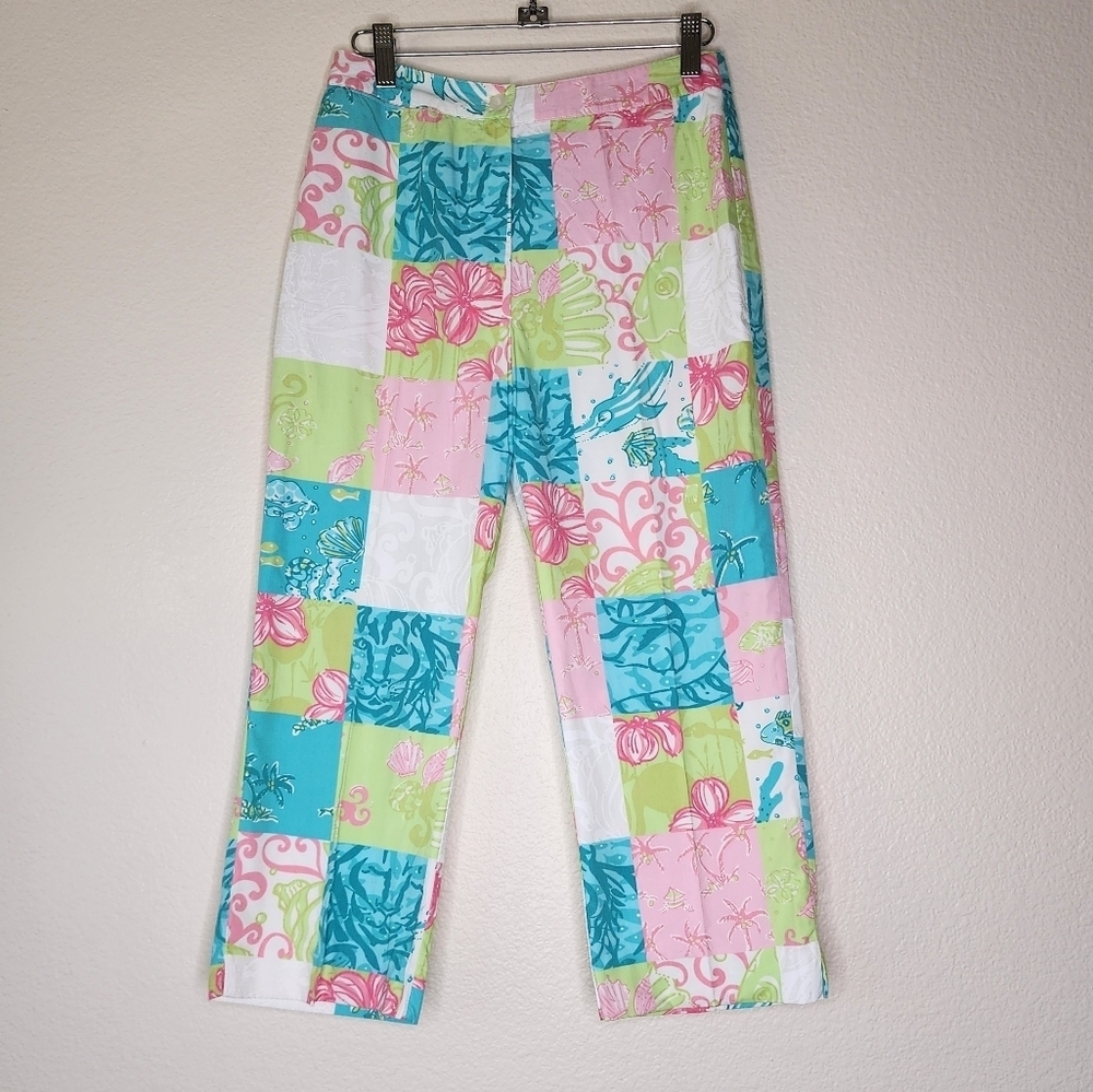 Lilly Pulitzer White Lable Patchwork Pants 2p - image 1